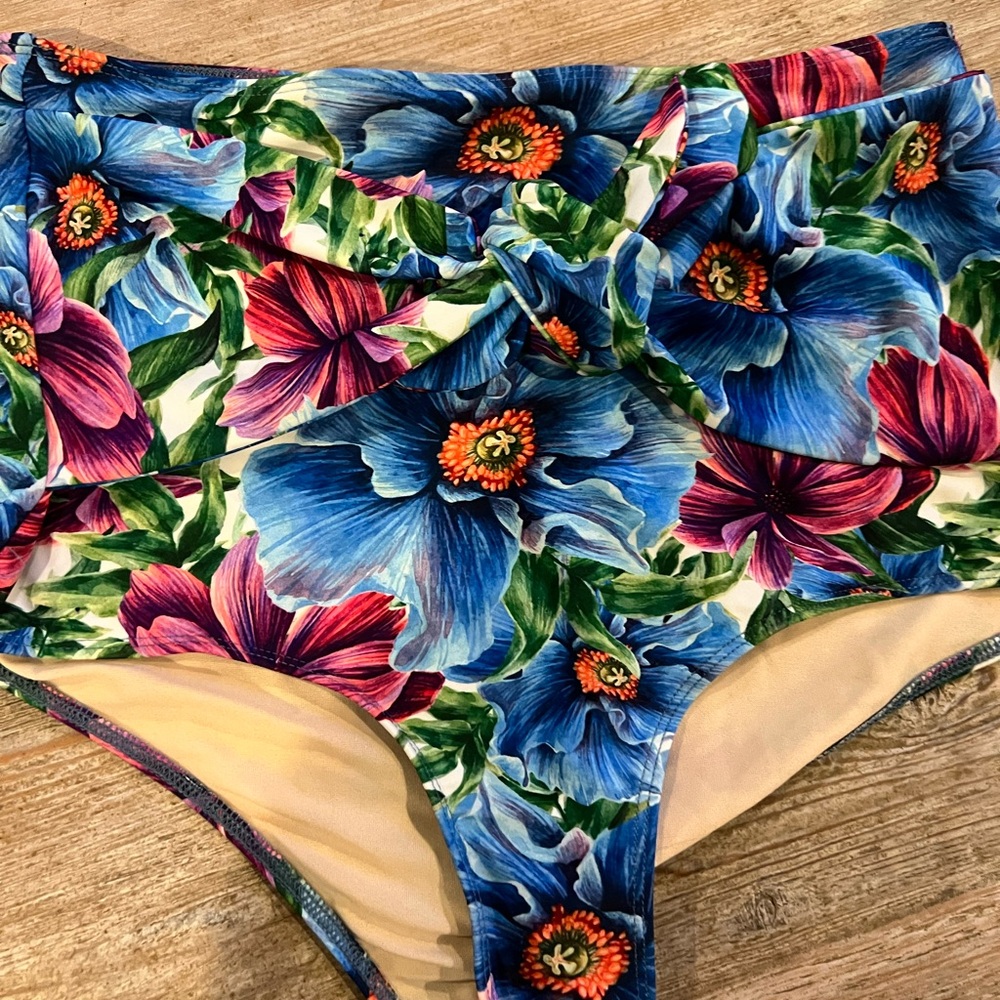 Kortni Jeane Colorful Floral Bikini Bottom